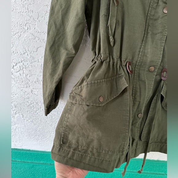 Loft Jacket Linen Cotton Utility Military Green SP - Picture 4 of 11